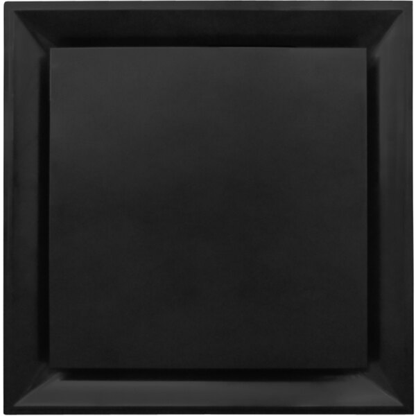 A black square plaque with a black border and a white rectangle inside.