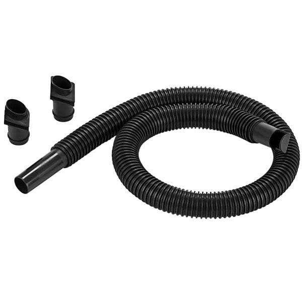 A black corrugated Shop-Vac vacuum hose.