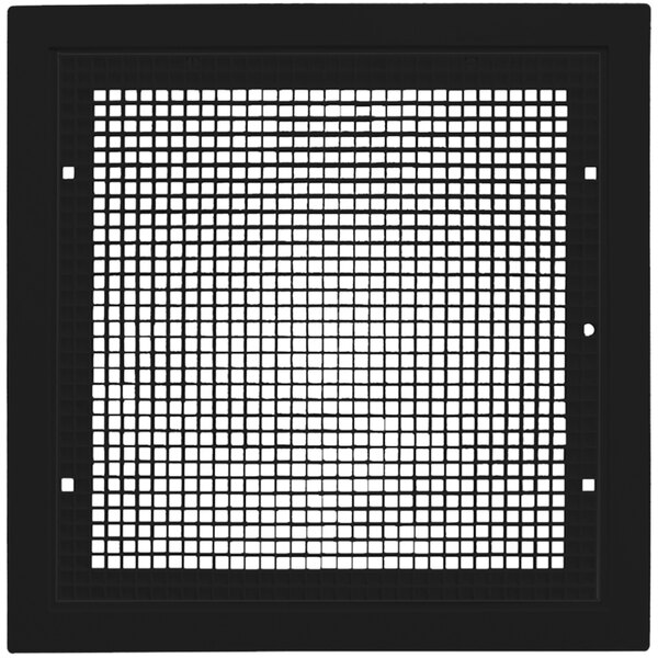 A black square mesh with holes.
