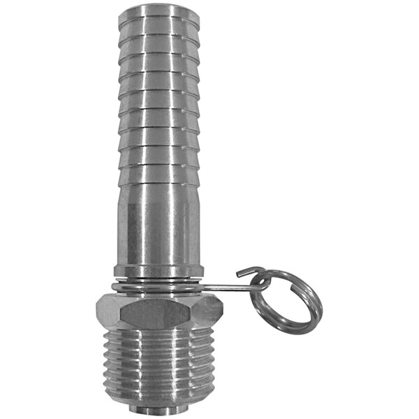 A Sani-Lav stainless steel swivel hose adapter with 3/4" hose connections.