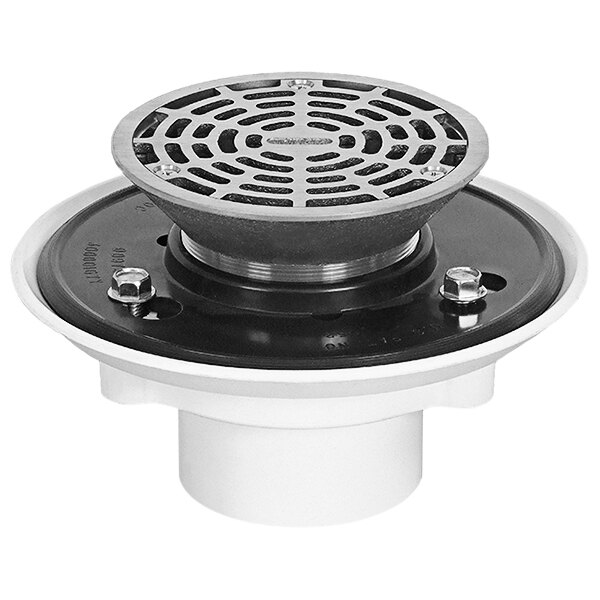 Josam FD302JA5A 5" Round Adjustable PVC Floor Drain with Nikaloy
