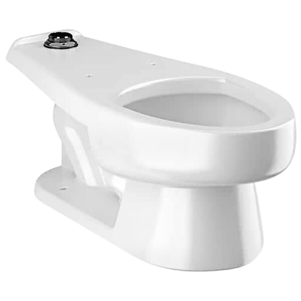A white Sloan elongated floor-mounted junior toilet with the seat open.