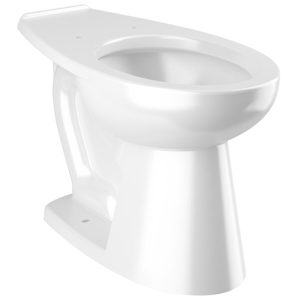 A white Sloan elongated floor-mounted toilet with a seat lid.