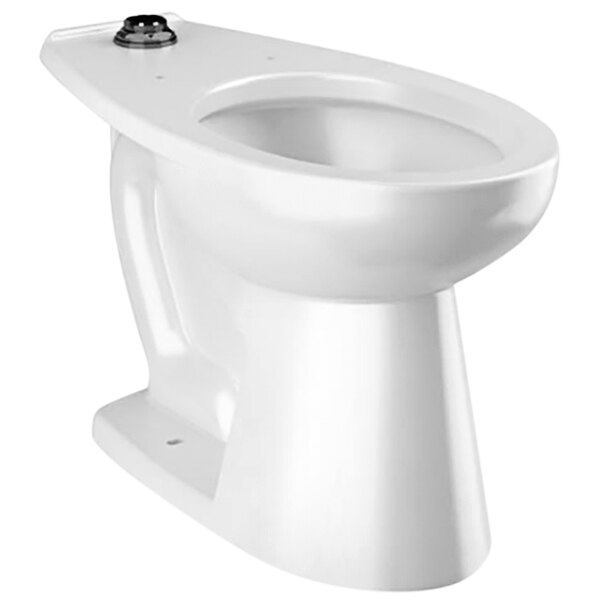 A white Sloan floor-mounted toilet with a black handle.