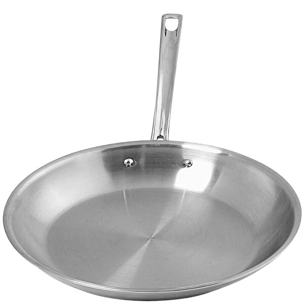 A Spring USA Primo! stainless steel frying pan with a stainless steel handle.