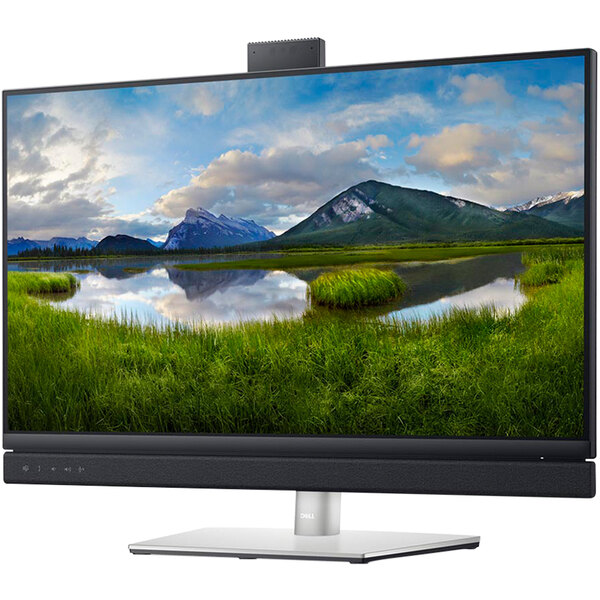 A Dell computer monitor showing a landscape on the screen.