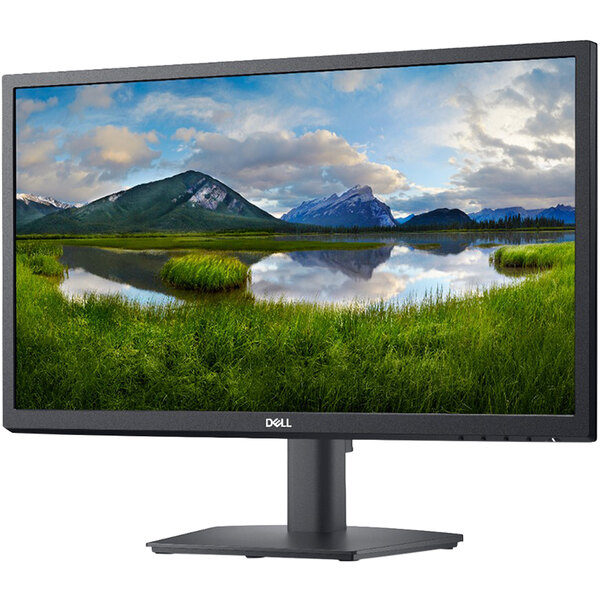 A Dell 21 1/2 inch LED monitor displaying a landscape on the screen.