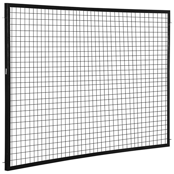 A black steel grid panel for a perimeter guard system.