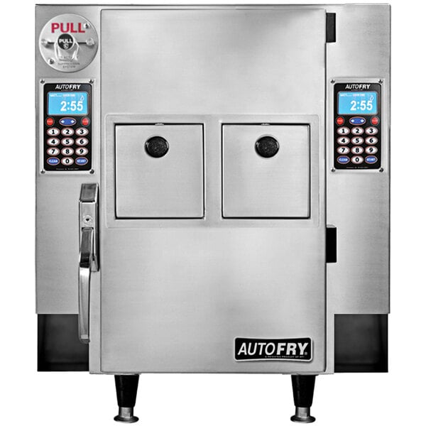An AutoFry Mini-C ventless fryer with two digital displays.