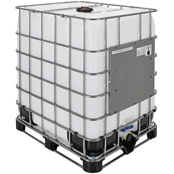 A white container with a metal frame.