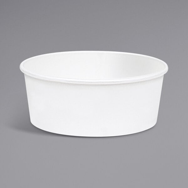 An Innopak white poly-coated container with a white background.
