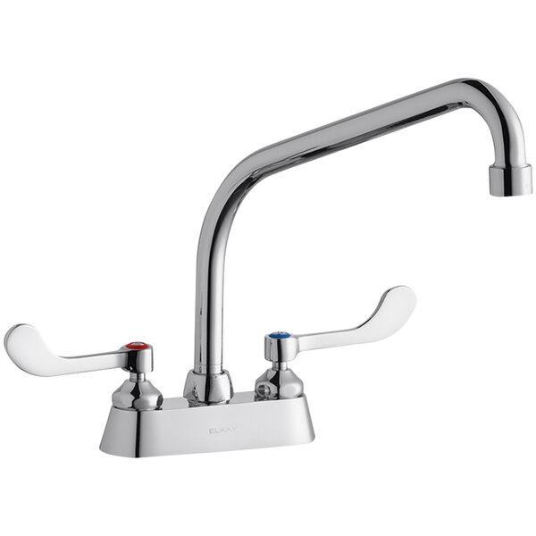 Elkay LK406HA10T6 Deck Mount Faucet with 4" Centers, 10" High Arc Swing