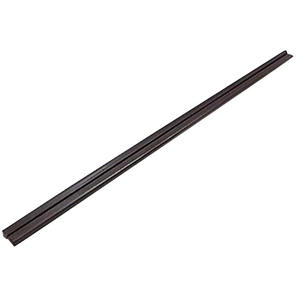 A pair of glossy brown melamine chopsticks with a black handle.