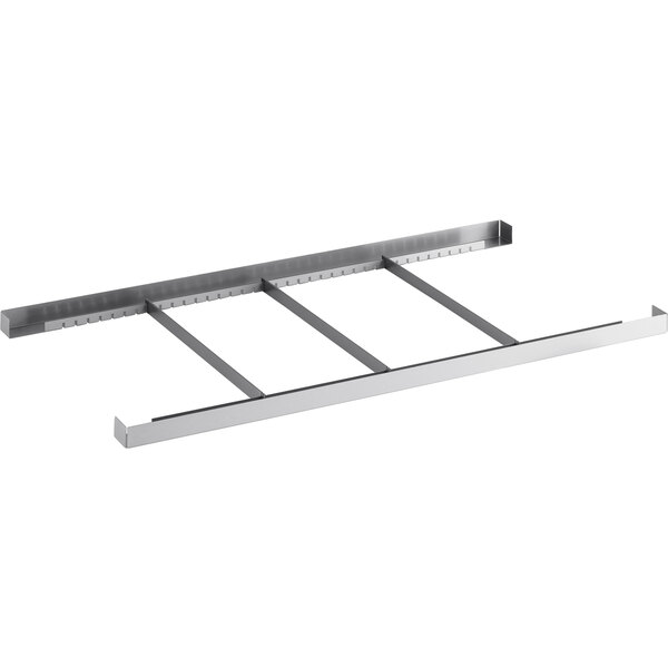 A metal divider kit with four sections.