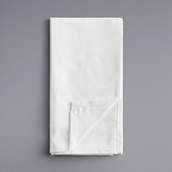 Oxford White 100% Ringspun Cotton Birdseye Border Cloth Napkins, 22 x 22  B6034NP22-4 - 300/Case