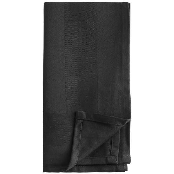 Oxford Black 100% Spun Polyester Satin Band Cloth Napkins, 20