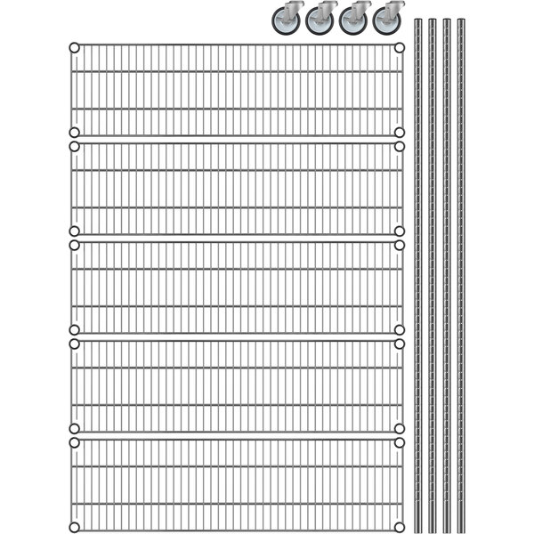 regency-12-x-42-x-70-nsf-chrome-mobile-wire-shelving-starter-kit
