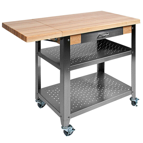 John Boos & Co. Cucina Elegante 30 3/4" x 20" Maple Kitchen Cart with