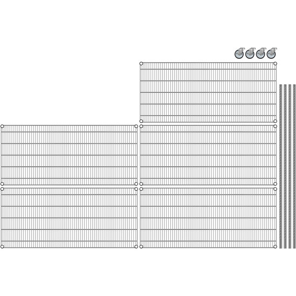 Regency 24" x 54" x 70" NSF Chrome Mobile Wire Shelving Starter Kit