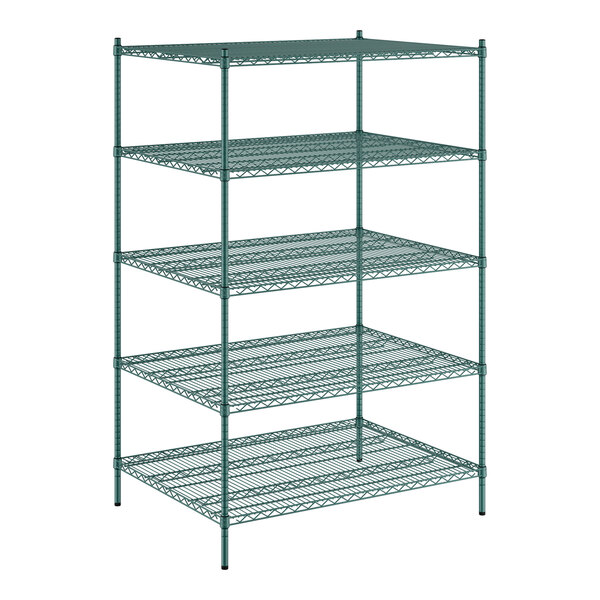 Regency 36" x 48" x 74" NSF Green Epoxy Stationary Wire Shelving
