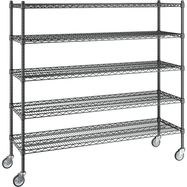 regency-18-x-60-x-60-nsf-black-epoxy-mobile-wire-shelving-starter