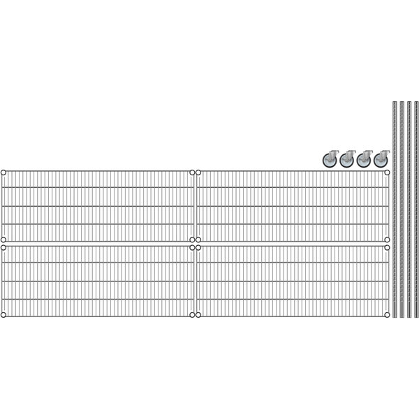 Regency 18 X 48 X 60 NSF Chrome Mobile Wire Shelving Starter Kit regency-18-x-48-x-60-nsf-chrome-mobile-wire-shelving-starter-kit