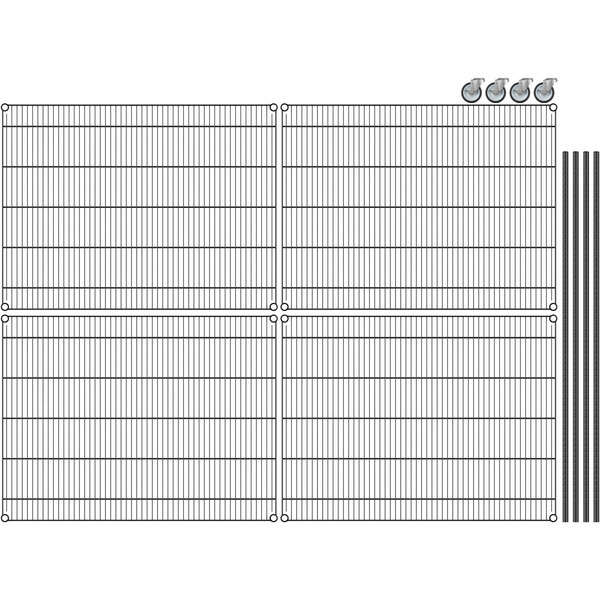 regency-36-x-48-x-70-nsf-black-epoxy-mobile-wire-shelving-starter