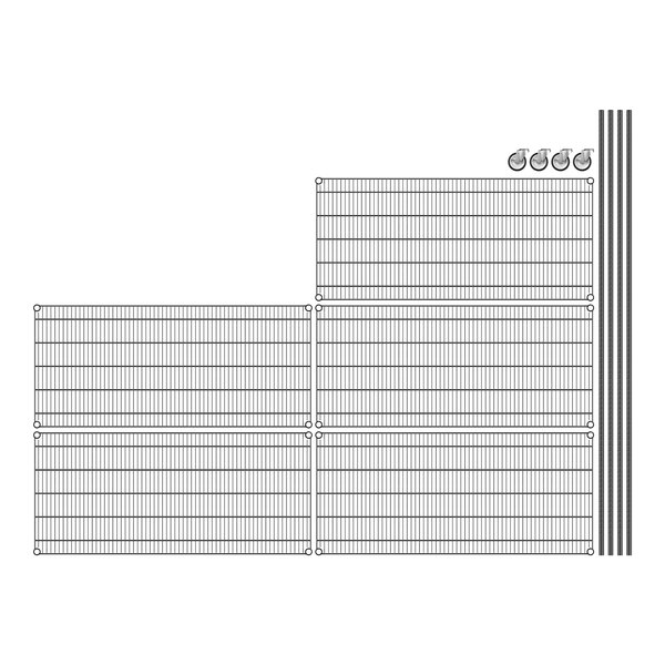 Regency 24" x 54" x 92" NSF Black Epoxy Mobile Wire Shelving Starter