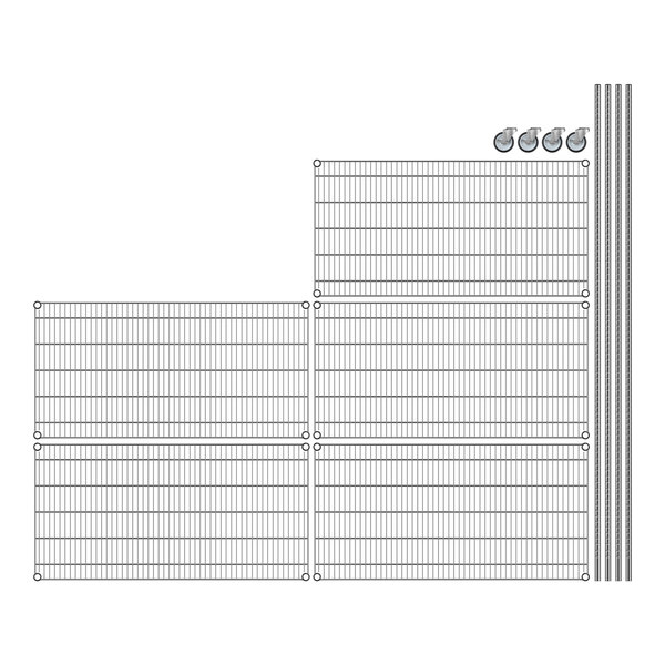Regency 24" x 48" x 92" NSF Chrome Mobile Wire Shelving Starter Kit