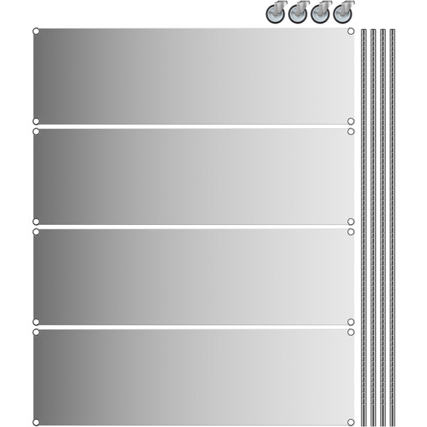 Regency 18 X 60 X 80 NSF Solid Stainless Steel Mobile Shelving regency-18-x-60-x-80-nsf-solid-stainless-steel-mobile-shelving