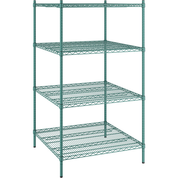 regency-36-x-36-x-64-nsf-green-epoxy-stationary-wire-shelving