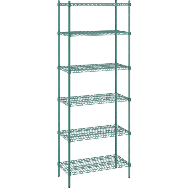 Regency 18" x 36" x 96" NSF Green Epoxy Stationary Wire Shelving