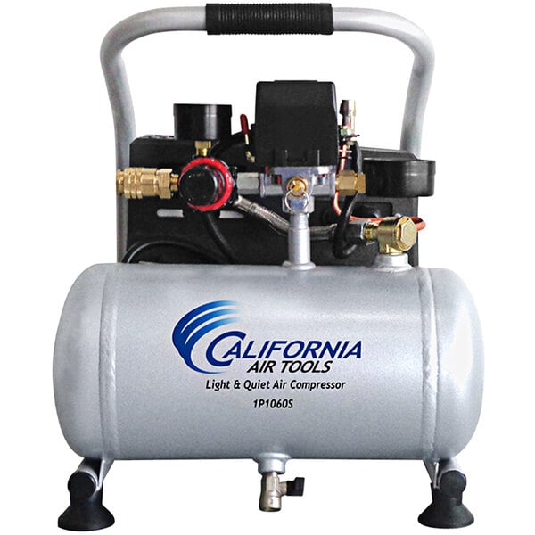 A grey California Air Tools air compressor with a black handle.