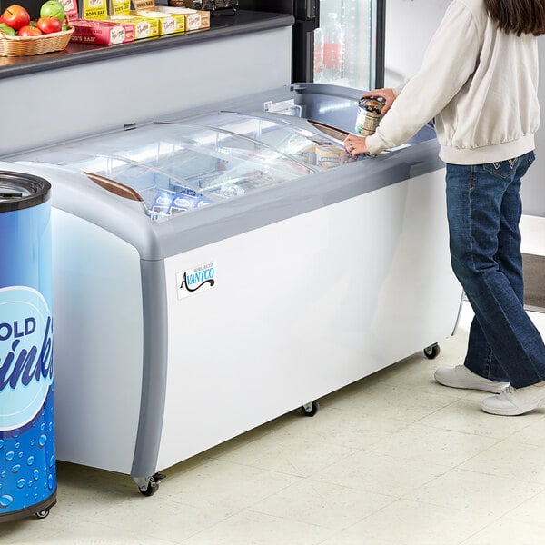 Commercial Sliding Glass Door Ice Cream Freezer Supermarket