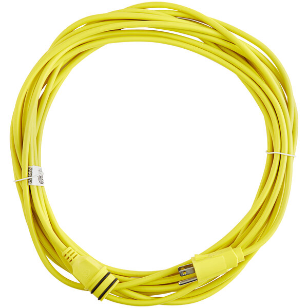 A yellow Nilfisk detachable cord with two plugs.