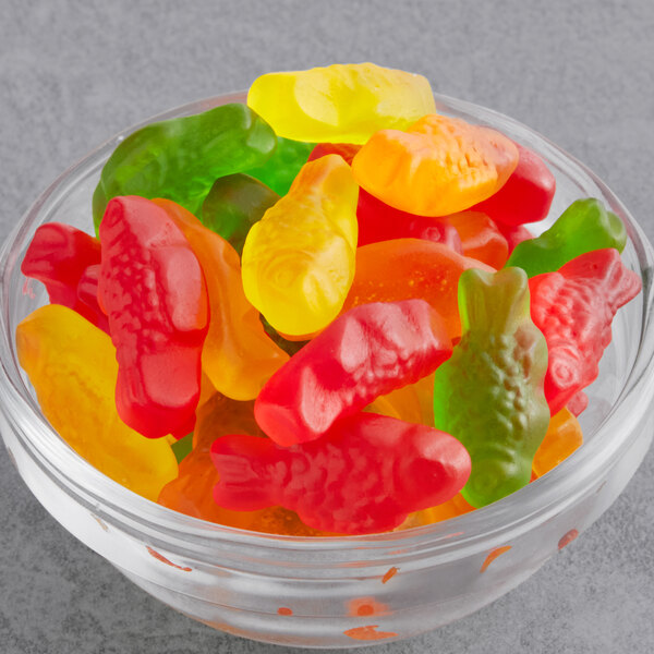 Kervan Assorted Colored Gummy Fish 5 lb. 4/Case