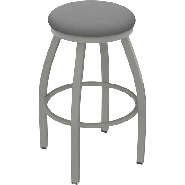 A Holland Bar Stool Misha swivel bar stool with a Folkstone Grey seat.