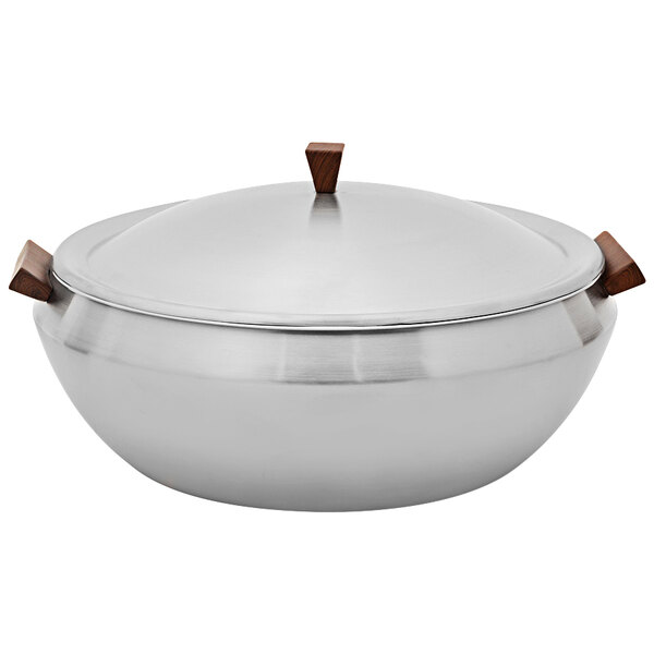 Spring USA Wynwood by Skyra 5 Qt. Stainless Steel Induction Serving Dish with Faux Wood Accents SK-14502180