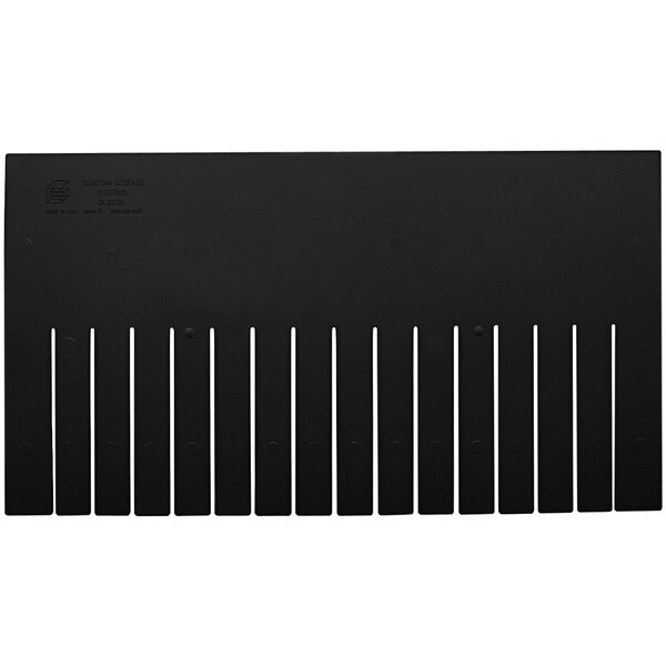 A black rectangular Quantum conductive divider with many vertical metal strips.