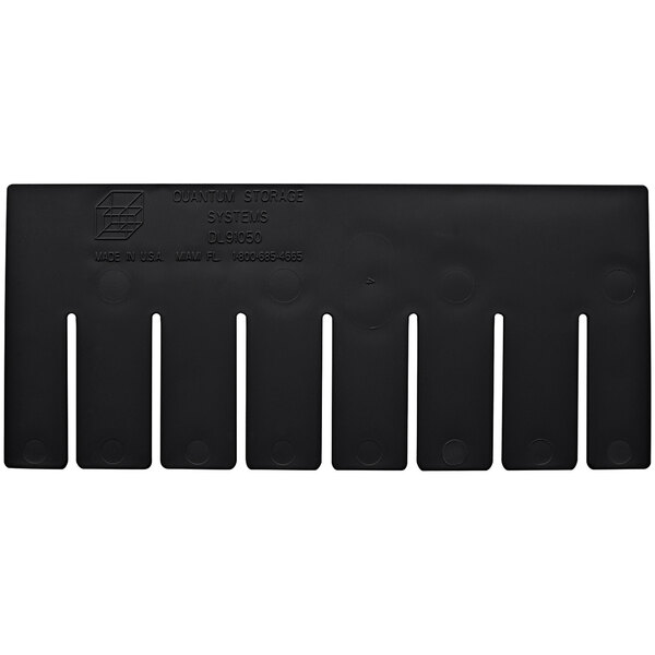 A black plastic long conductive divider with holes.