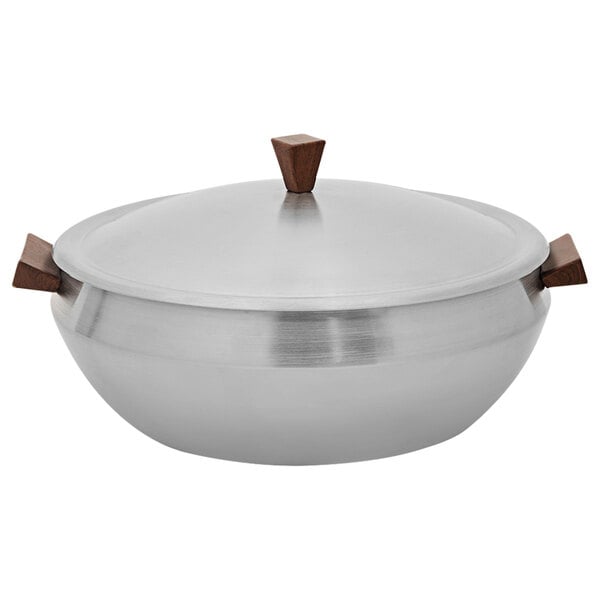 Spring USA Wynwood by Skyra 2.5 Qt. Stainless Steel Induction Serving Dish with Faux Wood Accents SK-14501180