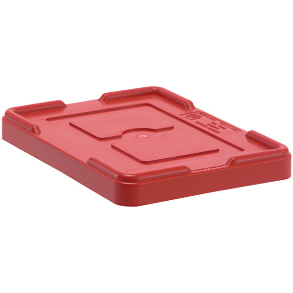 A red Quantum lid for dividable grid containers.