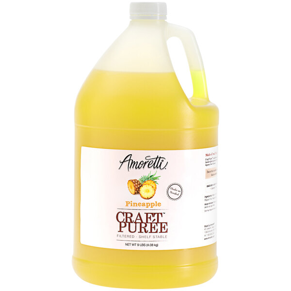A jug of Amoretti Pineapple Craft Puree.