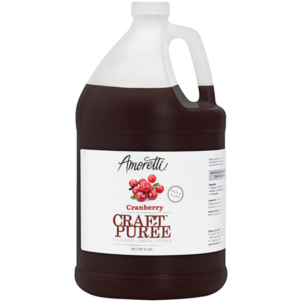 A jug of Amoretti Cranberry Craft Puree.