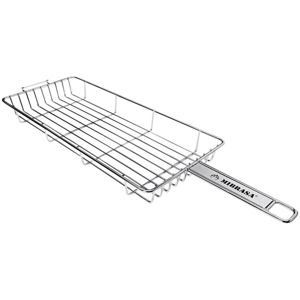 Mibrasa 15 11/16" x 6 11/16" x 1 5/8" Stainless Steel Wire Grill Basket