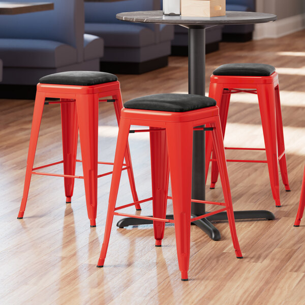 Lancaster Table & Seating Alloy Series Red Metal Indoor Counter Height