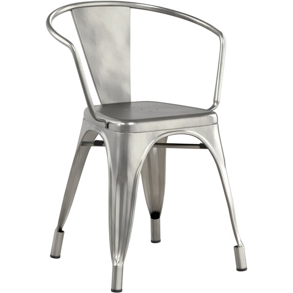 Lancaster Table & Seating Alloy Series Clear Coat Indoor Arm Chair with
