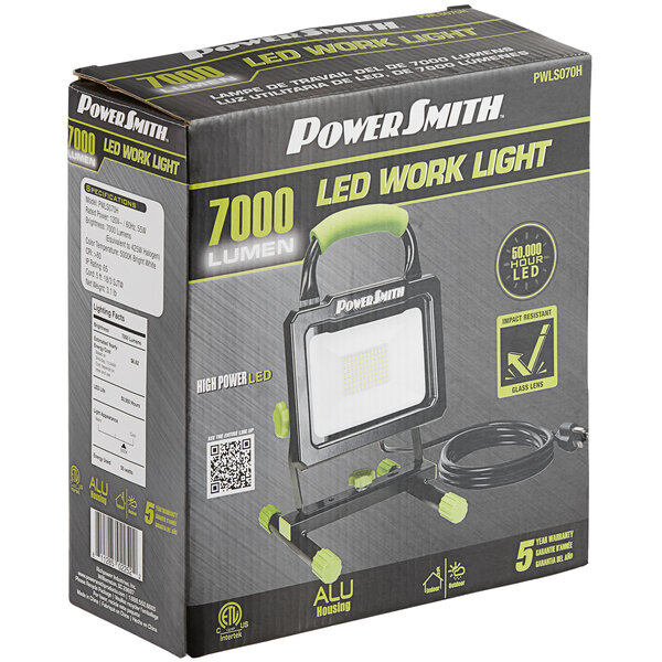 PowerSmith 7,000 Lumen Weatherproof Corded LED Work Light with 5' Power