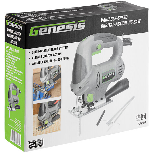 Genesis VariableSpeed Orbital Action Jigsaw with Rip Guide, Vacuum