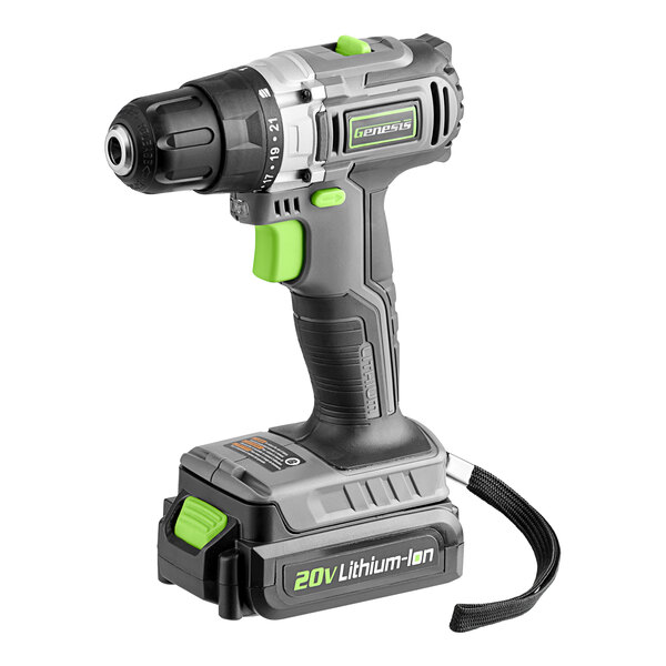 Genesis 3/8" 20V Lithiumion Cordless Variable Speed Drill Driver with